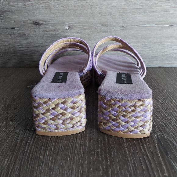 Vintage 90s Bandolino Square Toe Strappy Espadrille Sandal Slip On Size 7 - Picture 5 of 10